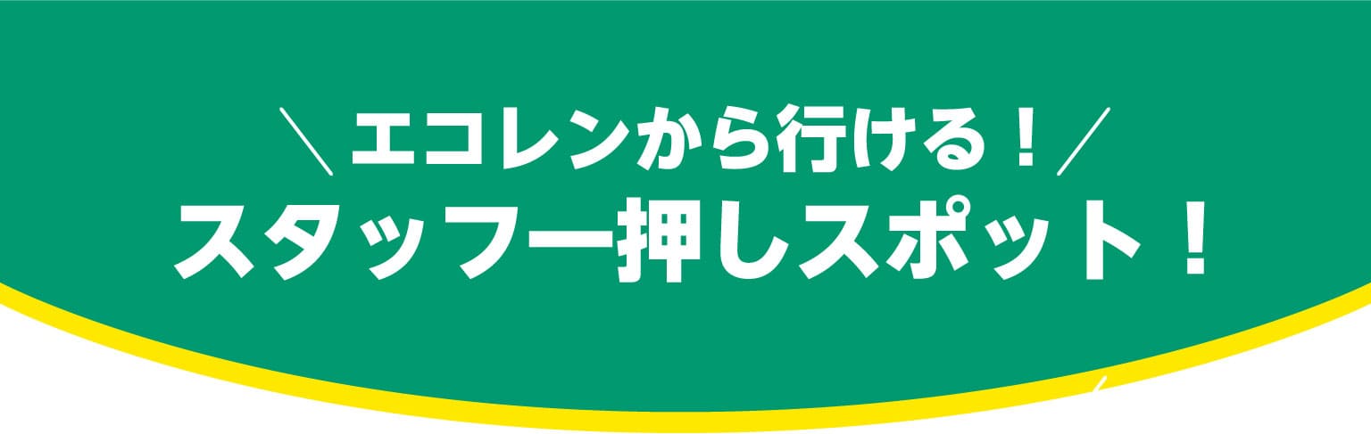 エコレンから行ける！スタッフ一押しスポット！